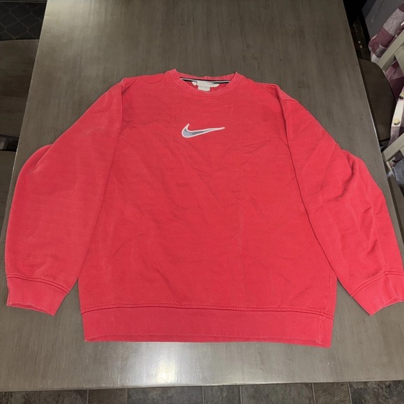 Nike Other - Vintage Nike Crewneck Sweatshirt Size‎ large center swoosh 90s nike Red Gray